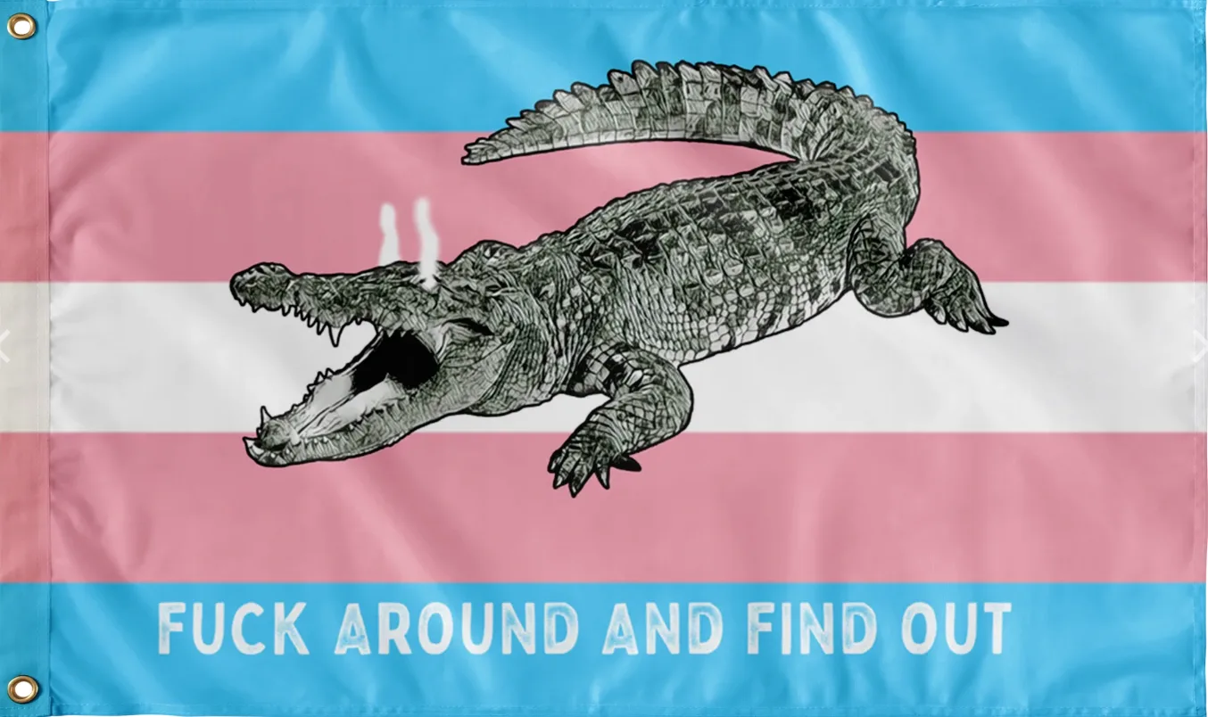 FAFO trans pride flag, third variant rendering.