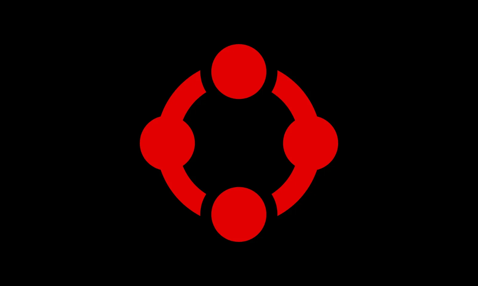 The symbol on a plain black field.