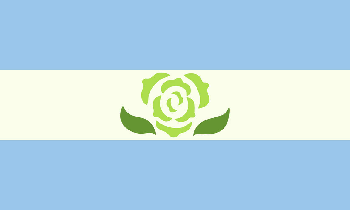 Achillean Pride-Flags Redesign (2016): light blue stripes with a stylized green carnation, higher-resolution DeviantArt version