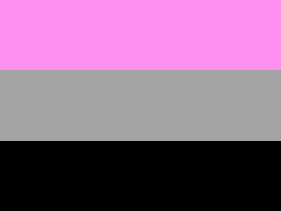 The Aroflux flag attributed to Starri-Niqht: three equal horizontal stripes of pink, grey and black.