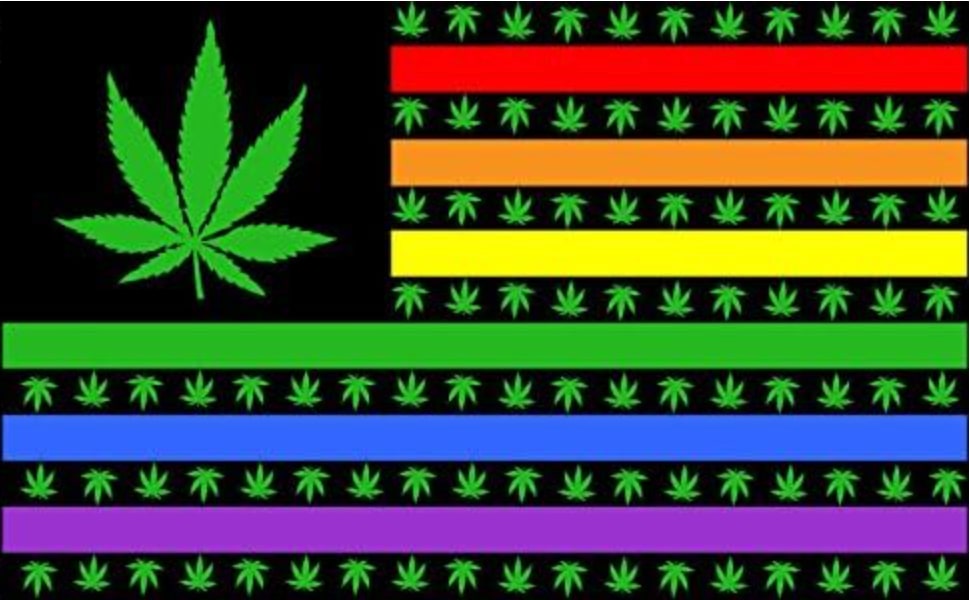 Cannabis Rainbow Flag (United States format), reconstruction of the flag design