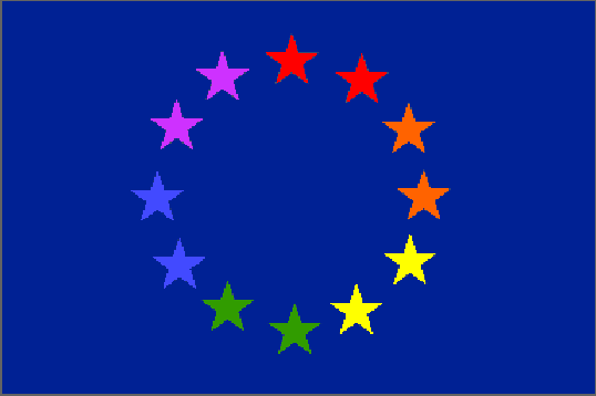 European Union Gay Flag, reconstruction of the flag design