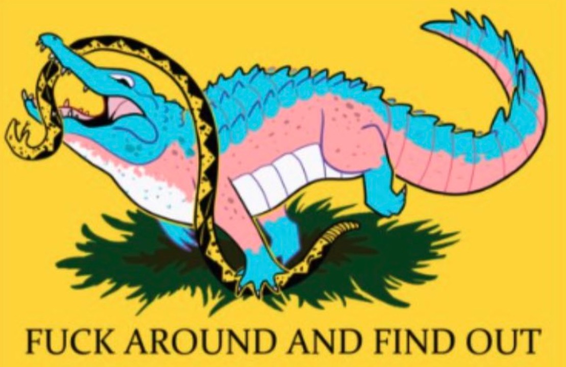 "Fuck Around and Find Out" Trans Pride Flag