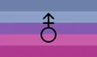 The same five stripes charged with a combined Mars and Venus symbol in the centre.