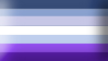 A small stamp graphic showing the butch lesbian flag: three blue stripes, an off-white centre stripe and three purple stripes, inside a thin border.