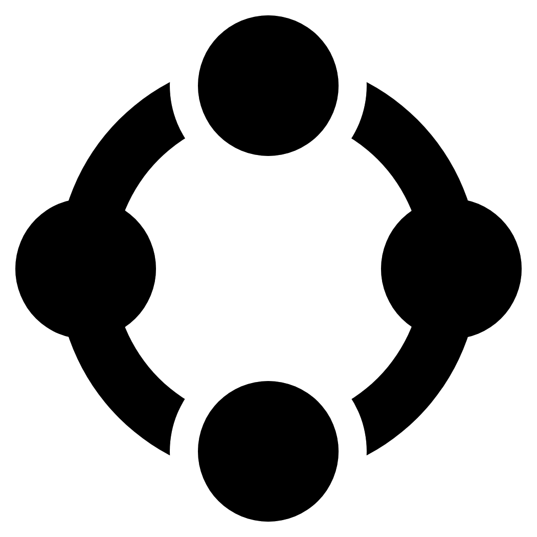The four-element symbol in black on a transparent ground.
