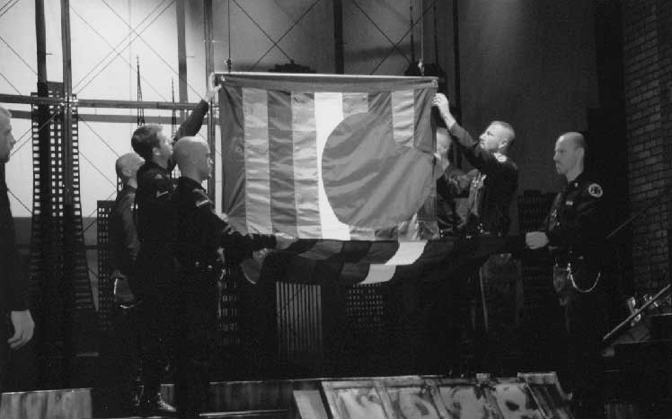 The 1999 presentation of an original leather pride flag to the Leather Archives & Museum.