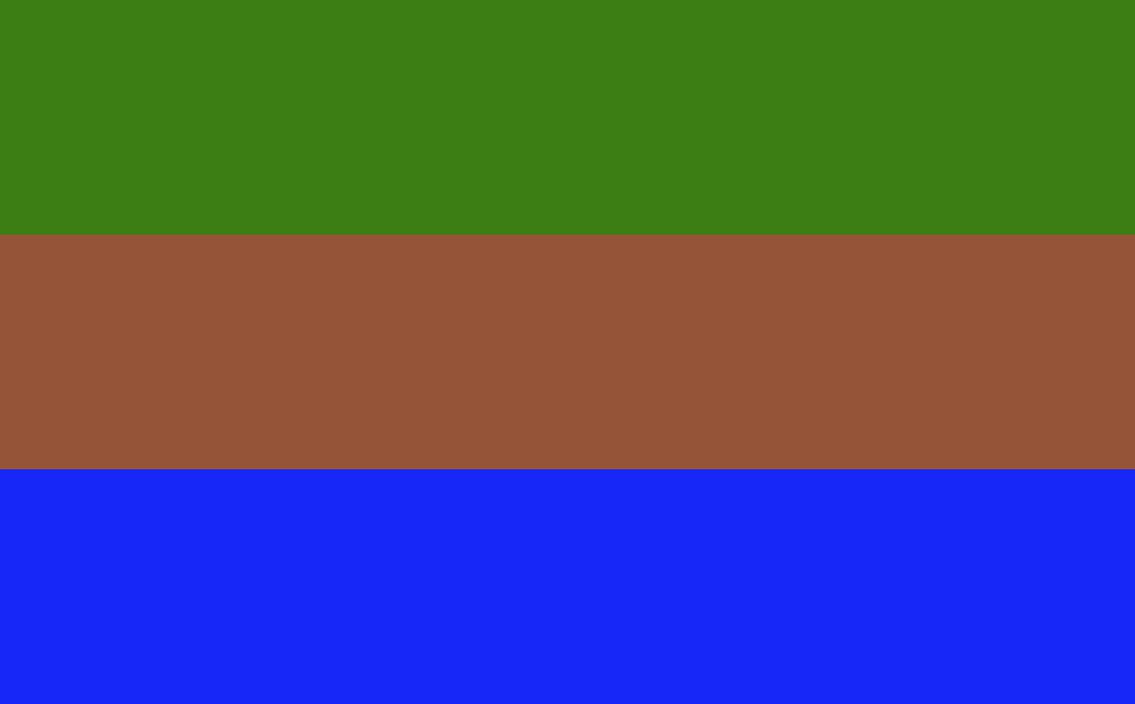 The 2016 source artifact: three approximately equal horizontal bands, green over brown over blue, with soft blended edges between the bands.