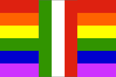 Italy Gay Flag, reconstruction of the flag design
