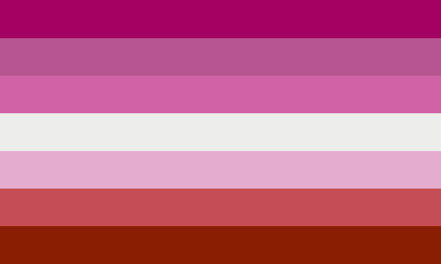 Seven equal horizontal stripes running from dark magenta through white to dark red, with no emblem.