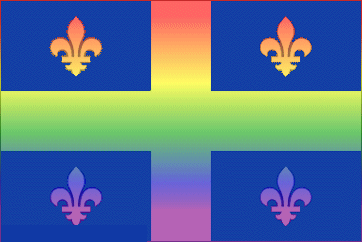 Quebec Gay Flag, reconstruction of the flag design