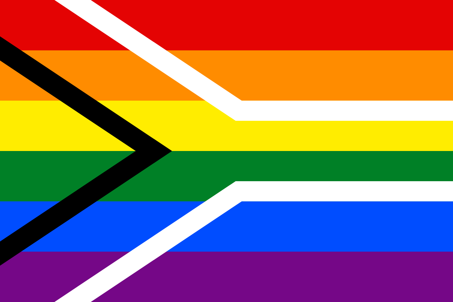 South African Gay Pride Flag, reconstruction of the flag design